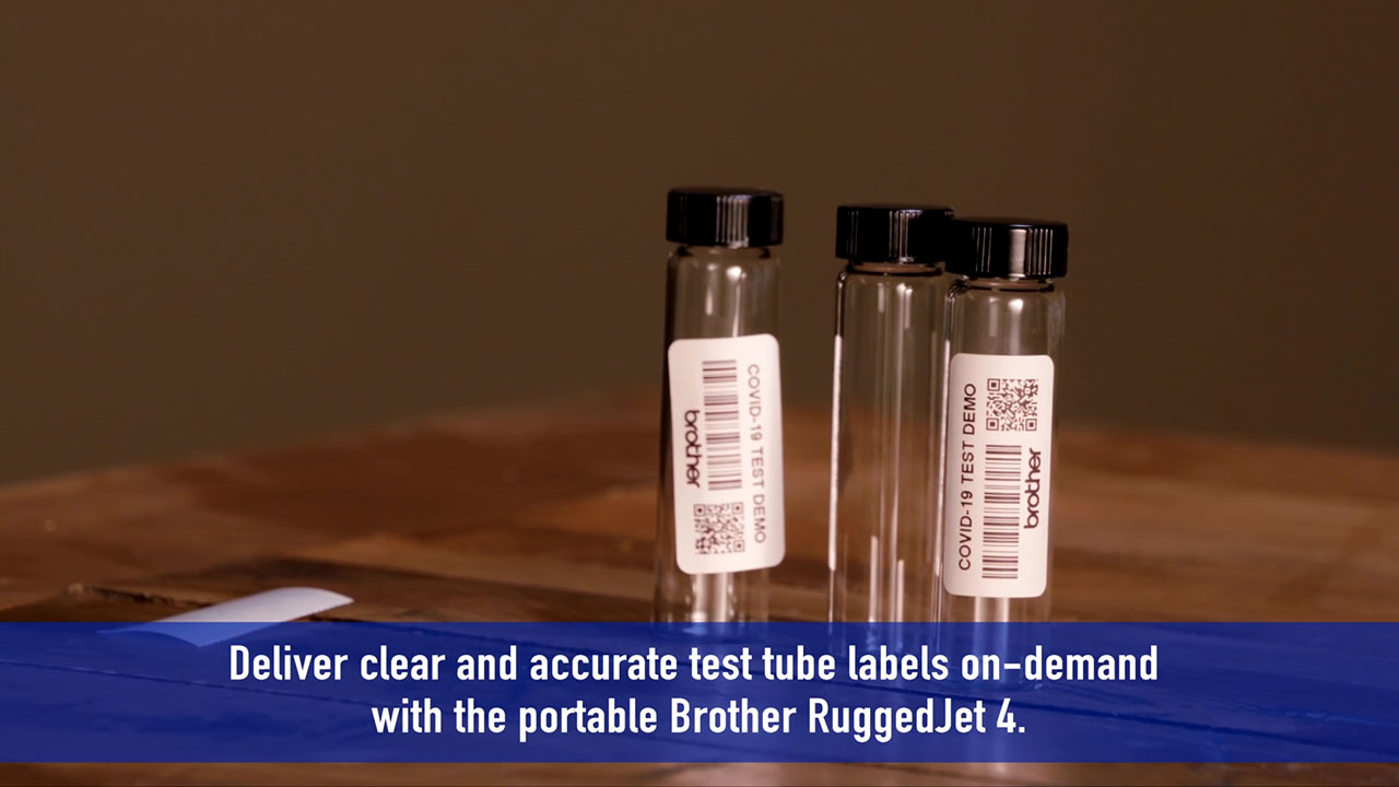 Deliver clear and accurate test tube labels on-demand with the portable Brother Rugged Jet 4.