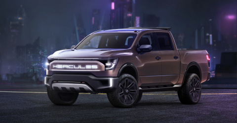 Hercules Electric Vehicles is developing the Hercules Alpha, an all-electric luxury pickup truck that will be available in late 2022. The Detroit automaker today announced it is opening a $20 million Series A investment round. (Photo: Business Wire)
