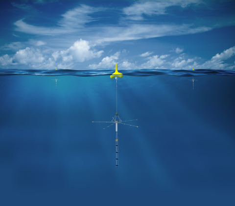 Artist’s impression of a SonoFlash sonobuoy at sea © Thales