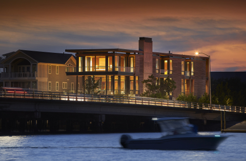 Exterior view from the waterway of property located at 1 Auditorium Circle in Wrightsville Beach, NC. (Photo Credit: Michael Blevins)