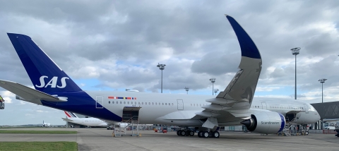 SAS took delivery of a new A350-900 on lease from CDB Aviation on Friday, March 26, 2021 in Toulouse, France. (Photo: Business Wire)