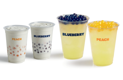 Del Taco Poppers drinks are back for a limited time with Blueberry and Peach popping boba in lemonade or mini shakes. (Photo: Business Wire)