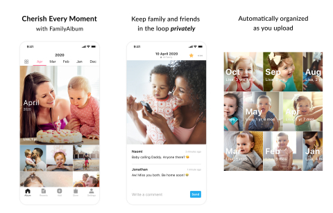 Share, save, and remember the special moments in your child’s life with FamilyAlbum. (Graphic: Business Wire)