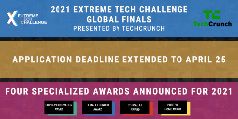 Extreme Tech Challenge Partners with TechCrunch, Extends Application Deadline, and Announces Four Specialized Awards for its 2021 Global Competition (Graphic: Business Wire)