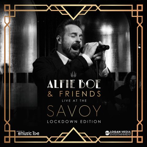 Alfie Boe & Friends Live At The Savoy ‘Lockdown Edition’ will be shot at The Savoy in London and livestreamed on eMusic Live on 10th April at 19:30 BST. (Graphic: Business Wire)