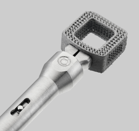 Image of Orthofix’s first 3D-printed titanium interbody, the CONSTRUX™ Mini Ti Cervical Spacer System with Nanovate™ Technology. (Photo: Orthofix Medical Inc.)