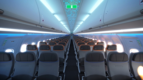 JetBlue will introduce the Airbus A321 Long Range single-aisle aircraft with the Airspace by Airbus interior to its fleet for the airline’s highly anticipated transatlantic service. (Photo: Business Wire)
