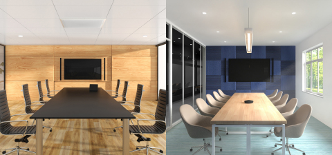 The ADECIA Ceiling System: left, The ADECIA tabletop solution: right (Photo: Business Wire)