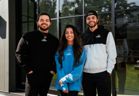 From left to right, Jack "CouRage" Dunlop, Rachell “Valkyrae” Hofstetter and Matthew “Nadeshot” Haag. (Photo: Business Wire)