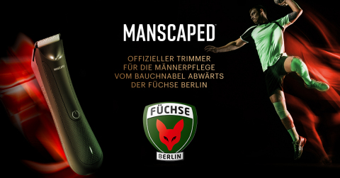 MANSCAPED gibt seine erste offizielle deutsche Sportpartnerschaft mit dem Profi-Handballverein Füchse Berlin bekannt. (Graphic: Business Wire)