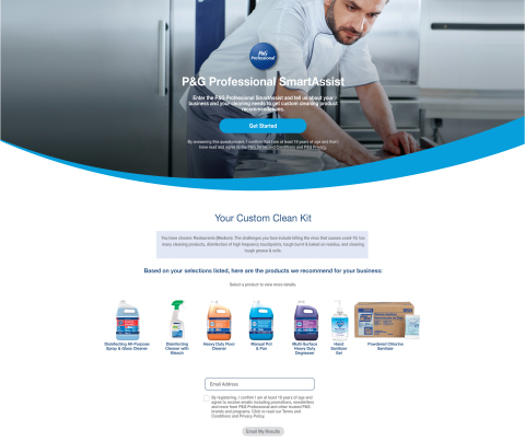 thumbnail SmartAssist from P&G Professional is a virtual cleaning expert that provides personalized recommendations for business owners looking for cleaning, disinfecting, and sanitizing solutions that meet the heightened expectations of guests impacted by the pandemic. (Photo: Business Wire)