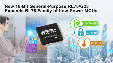New 16-bit general-purpose RL78/G23 expands RL78 family of low-power MCUs (Graphic: Business Wire)