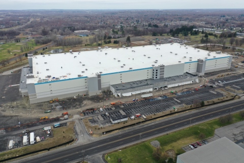 Exterior of Amazon’s upcoming fulfillment center in Clay, New York, opening fall 2021 (Photo: Business Wire)