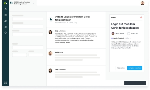 Jetzt können Serviceteams Tickets ganz einfach durch das Erstellen und Verknüpfen von Asana-Aufgaben direkt von Zendesk aus zuweisen, wodurch alle Mitarbeiter die aktuellsten Informationen und einen Echtzeit-Einblick in den Status des Tickets erhalten. (Graphic: Business Wire)