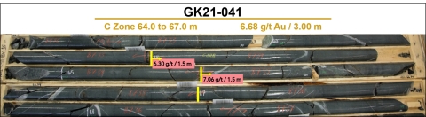 Photo 2. Mineralization in C Zone, GK21-041 (Photo: Business Wire)