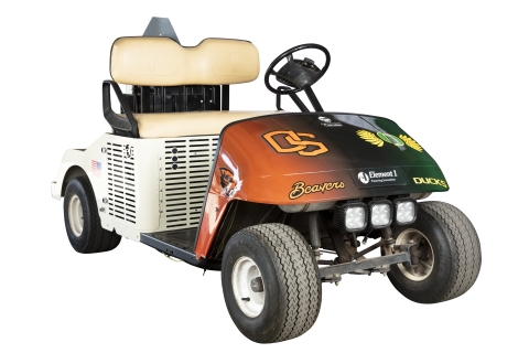 original Fuel cell neighborhood electric vehicle fueled by renewable methanol & water and e1 hydrogen generation technology. (Photo: Business Wire)