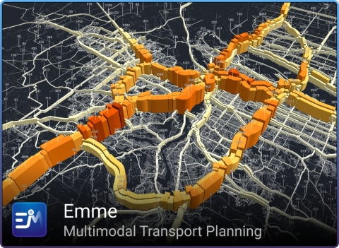 Imagem produzida com o Emme (www.inrosoftware.com/emme) usando dados do metrô (https://www.oregonmetro.gov/) (Image courtesy of INRO)