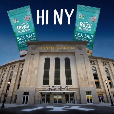 Royal Hawaiian Orchards' macadamia nuts now available at Yankee Stadium (Graphic: Business Wire)
