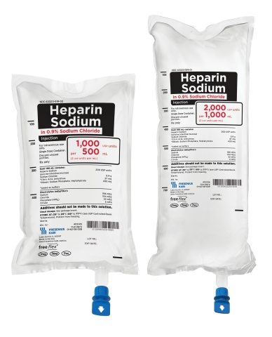 Low concentration Heparin Sodium in Sodium Chloride Injection in ready-to-use Freeflex bags is now available from Fresenius Kabi. (Photo: Business Wire)