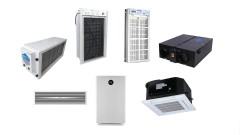 AQT’s line of commercial MESP® Air Conditioning Sterilizing Purifiers is now available for distribution in North America. Top row (L-R) - FAD: MESP Air Duct Sterilizing Purifier, FAH: MESP Air Sterilizing Purifier for Air Handling Unit, FFC: MESP Return Air Sterilizing Purifier for Fan Coil Unit, and FFA: MESP Fresh Air Sterilizing Purifier; Bottom row (L-R) - CAP: MESP Ceiling Central Air Sterilizing Purifier, KJ: MESP Portable Air Sterilizing Purifier, and FSA: MESP Ceiling Mounted Air Sterilizing Purifier (Stand Alone) (Graphic: Business Wire)