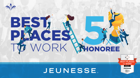 Jeunesse has been selected as a Direct Selling News Best Places to Work in Direct Selling honoree for the fifth time. (Photo: Business Wire)
