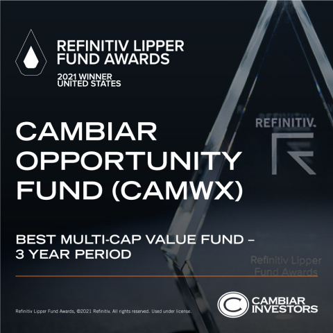 Refinitiv Lipper Award - Cambiar Opportunity Fund (Graphic: Business Wire)