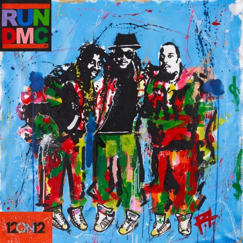 12ON12 RUN DMC LIMITED EDITION VINYL COVER FEATURING EXCLUSIVE ARTWORK BY REENA TOLENTINO, AKA "RT", INCLUDING A REWORK OF THE CLASSIC RUN DMC LOGO. NOW AVAILABLE AS AN NFT, WITH ONLY A LIMITED NUMBER EVER BEING MINTED. (Photo: Business Wire)