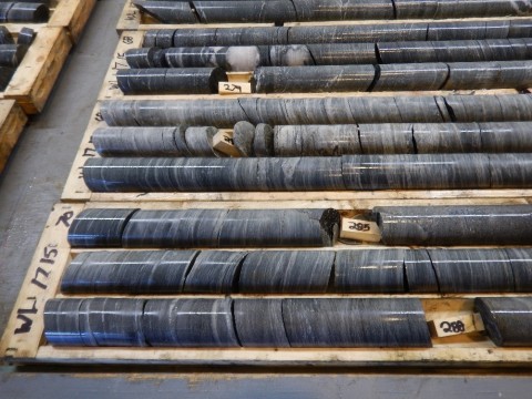 Figure 3: Photograph of the Toussaint Showing in drill core (Source: Cartier Resources)