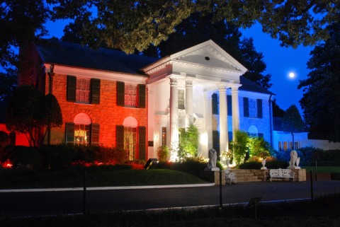 Elvis Presley's Graceland will be lit in red, white and blue for the July 4th weekend celebration. (Photo: Business Wire)