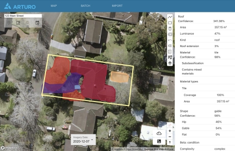 Some of the insights Arturo’s AI engine is able to deduce from aerial, satellite and stratospheric photography (Photo: Business Wire)