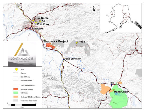 Figure 1. Location map for the Shamrock Project, Alaska. (Graphic: Business Wire)