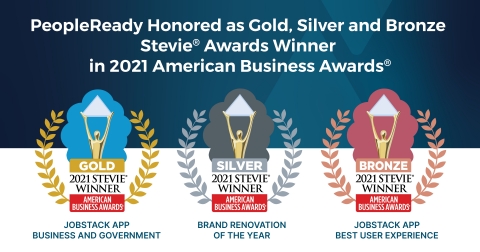 In recognition of its innovative advancements and creative efforts in connecting people and work, staffing leader PeopleReady was named the winner of gold, silver and bronze Stevie® Awards in the 19th annual American Business Awards®. (Photo: Business Wire)