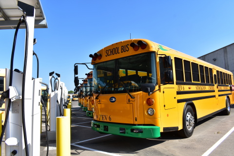 The Mobility House to save Stockton Unified School District $500k via its smart charging strategy and management solutions for the district's zero-emission school bus fleet, which is now operational. (Photo: Business Wire)