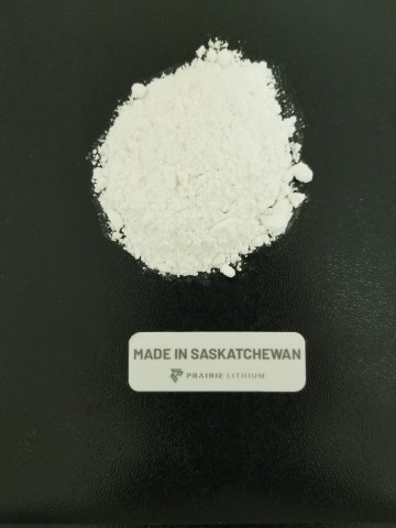 Figure 2: Lithium Carbonate sample produced in house by Prairie Lithium. (Graphic: Business Wire)