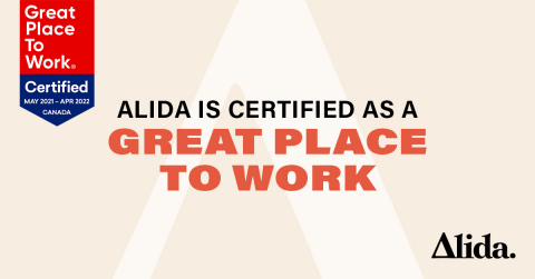 Alida is certified as a Great Place To Work (Graphic: Business Wire)