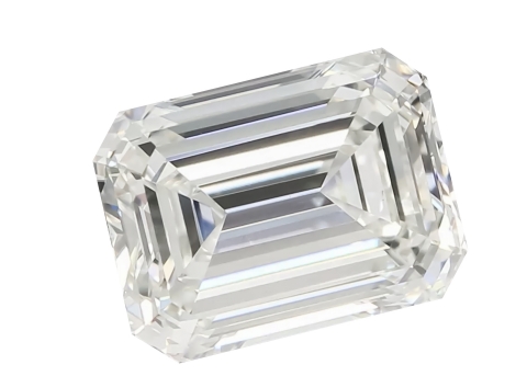 This Emerald cut, lab-grown diamond was produced using the Diamond Works Technology OneStep™ continuous growth process technology. The Diamond Works Technology OneStep growth process is unique, and offers significant advantages in quality, lower costs and repeatability. The OneStep process can produce large, high quality diamonds, capable of being cut into fancy shapes -- products that are in high demand, but short supply. (Photo: Business Wire)