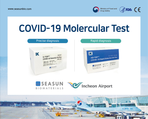 I reagenti di diagnostica molecolare per il COVID-19 di SEASUN BIOMATERIALS usati nel Centro di analisi COVID-19 presso l’Aeroporto di Incheon. (Foto: Business Wire)