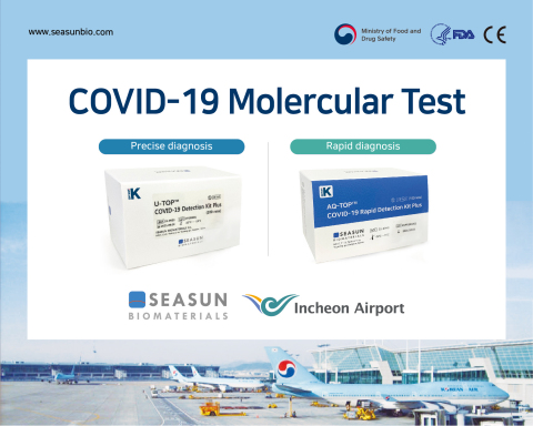 Reagenzien für die COVID-19-Molekulardiagnostik von SEASUN BIOMATERIALS, die im COVID-19 -Testzentrum am Flughafen Incheon verwendet werden. (Foto: Business Wire)