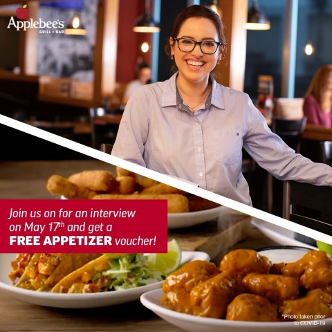 Applebee’s to Host National Hiring Day on Monday, May 17 and Aims to Welcome 10,000 New Team Members to the Neighborhood With Its Franchisees. (Photo: Business Wire)