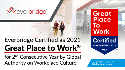 Everbridge Certified as a Great Place to Work® for the Second Consecutive Year (Graphic: Business Wire)