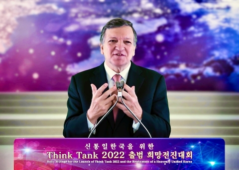 José Manuel Barroso, former European Commission President addressing the global audience during the virtual 6th Rally of Hope and the launching of “THINK TANK 2022” (Photo: Business Wire)