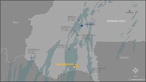 Figure 5. Boussoura project location on Houndé belt (Graphic: Business Wire)