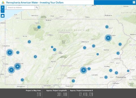 View Pennsylvania American Water's water main replacement projects planned across the Commonwealth in 2021 through this interactive online map at https://bit.ly/3fbvgbR. (Graphic: Business Wire)