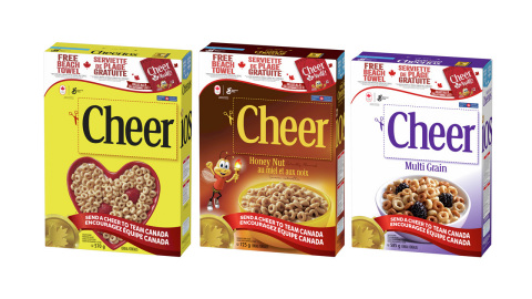 Cheer Cards now available on specially marked Yellow Box (570g), Honey-Nut (725g) and Multi-Grain Cheerios (585g) (Photo: Business Wire)