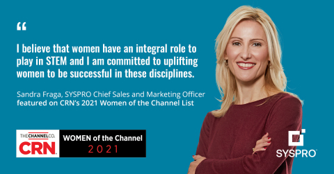 CRN has included Sandra Fraga, Chief Sales and Marketing Officer, in the highly respected Women of the Channel list for 2021. (Graphic: Business Wire)