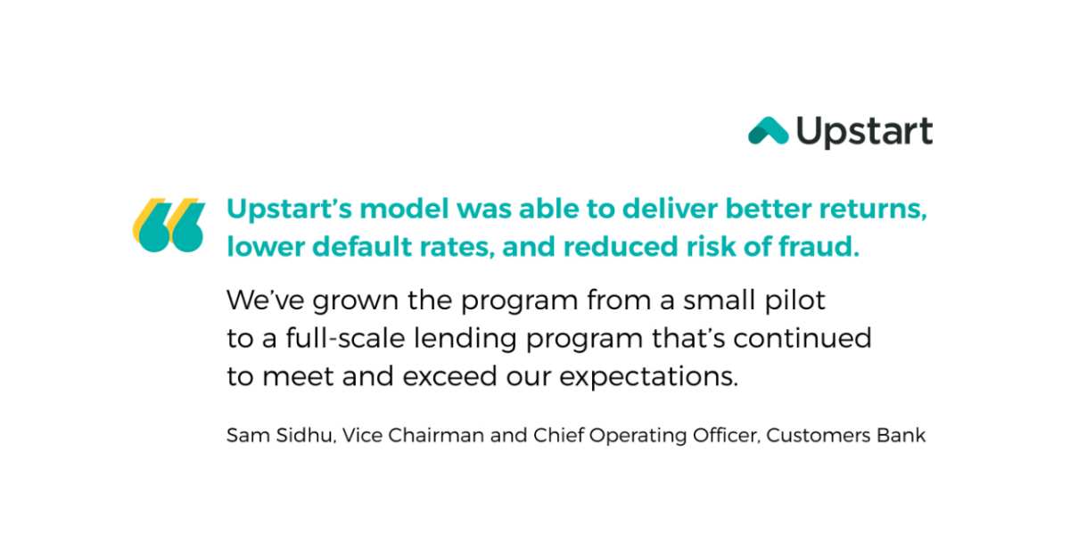Customers Bank expands its consumer installment loan program with Upstart