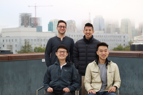 Beacons Founding Team Top (L to R) Greg Luppescu (founding engineer), Neal Jean (CEO) Bottom (L to R) David Zeng (CTO), Jesse Zhang (CPO) (Photo: Business Wire)