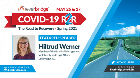 Hiltrud Werner, Volkswagen Group Board of Management Member for Integrity and Legal Affairs, to Speak at Everbridge COVID-19: Road to Recovery (R2R) Executive Summit (Photo: Business Wire)