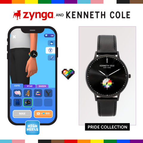 Kenneth Cole and Zynga to Bring First-of-its-Kind Pride Month Partnership to Rollic's Hyper-Casual Game High Heels! (Graphic: Business Wire)
