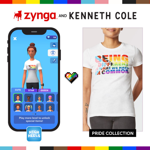 Kenneth Cole and Zynga to Bring First-of-its-Kind Pride Month Partnership to Rollic's Hyper-Casual Game High Heels! (Graphic: Business Wire)